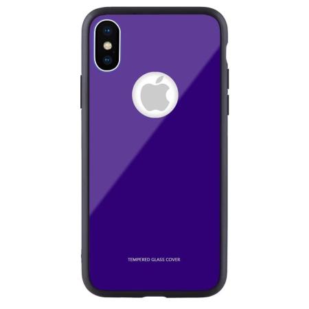 Чехол бампер Jorita-Apple iPhone X Tempered Glass TPU Bumper Case (Blue)