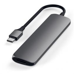 USB-C адаптер Satechi Type-C Slim Multiport Adapter V2, Space Gray