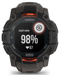 Умные часы Garmin Instinct 3 50mm Solar, Black with Charcoal Silicone (010-02935-40) HK