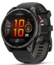 Смарт-часы Garmin Fenix 8 Pro 47 mm Amoled Sapphire Carbon Gray DLC Titanium with Black/Pebble Gray Silicone Band (New Open Box), серый (010-03198-00)