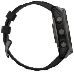 Умные часы Garmin Fenix 8 51 мм Solar, Sapphire Titanium, угольно-серый с DLC-покрытием и черным ремешком (010-02907-11)