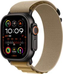 Apple Watch Ultra 2 (2024) 49mm Black Titanium Case with Tan Alpine Loop Small