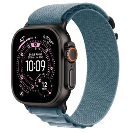 Apple Watch Ultra 3 (2025) 49mm Black Titanium Case with Light Blue Alpine Loop Apple Watch Ultra 3 (2025) 49mm Black Titanium Case with Light Blue Alpine Loop