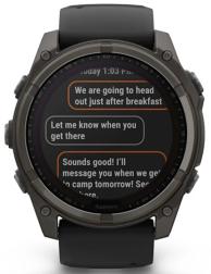 Умные часы Garmin Fenix 8 51 мм Solar, Sapphire Titanium, угольно-серый с DLC-покрытием и черным ремешком (010-02907-11)