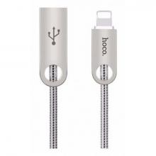 USB кабель Hoco U8 Zinc alloy metal charging cable Lightning (silver)