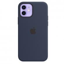Силиконовый чехол MagSafe для  iPhone 12 mini, цвет «тёмный ультрамарин»