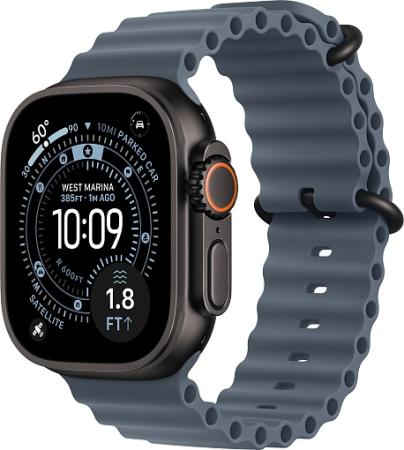 Apple Watch Ultra 3 (2025) 49mm Black Titanium Case with Anchor Blue Ocean Band Apple Watch Ultra 3 (2025) 49mm Black Titanium Case with Anchor Blue Ocean Band