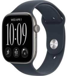 Apple Watch Series 12 46mm Space Gray Aluminum Case with Sport Band Navy Blue