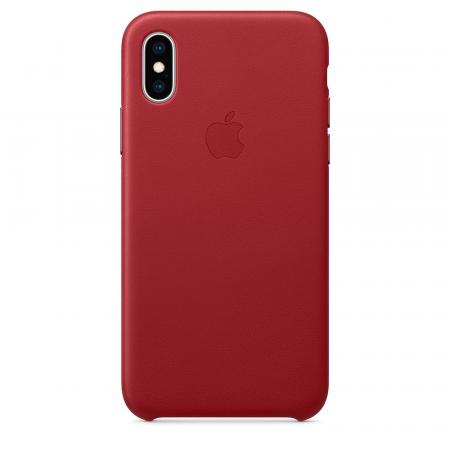 Кожанный чехол для iPhone XS, цвет красный