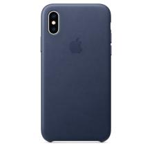 Кожанный чехол для iPhone XS, цвет темно-синий