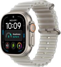 Apple Watch Ultra 4 (2026) 49mm Natural Titanium Case with Translucent Gray Ocean Band