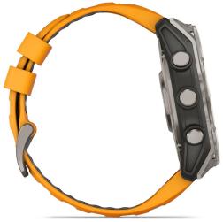 Умные часы Garmin Fenix 8 51 мм AMOLED, серебристый с оранжевым ремешком (010-02905-10)