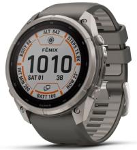 Умные часы Garmin Fenix 9 Pro Solar 51мм inReach Titanium with Pebble Grey Silicone Band (010-04339-01)