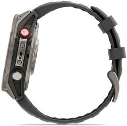 Смарт-часы Garmin Fenix 8 Pro 47 mm Amoled Sapphire Lens Titanium With Graphite/Black Silicone Band, серый (010-03198-11)